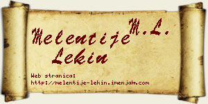 Melentije Lekin vizit kartica